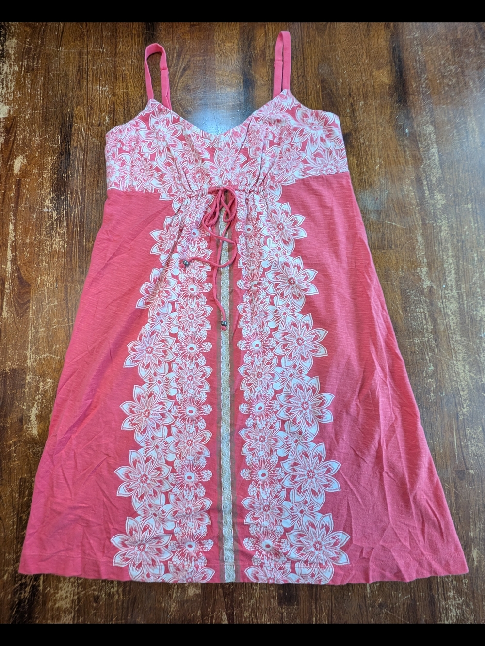 Tommy Bahama Sundress Womens Medium Pink Floral Spaghetti Strap Beach Pool Trip